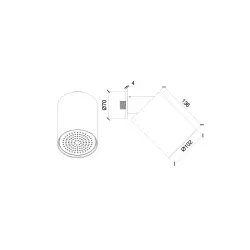 Testa doccia a getto circolare SB Round Beam 10cm bianco opaco 1208956700