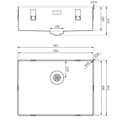 Lorreine 55SL1016 Slim Lavello con montaggio a filo 55x40cm in acciaio inossidabile