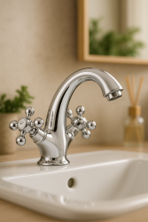 AquaTrimo Vivaldi Miscelatore classico cromato per lavabo incluso tappo per lavabo 43VV7065CM