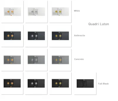 Quadri Luton lavello in granito bianco con una vasca e mezza 1,5 sopra piano con scolapiatti reversibile 100x50cm con tappo in acciaio inossidabile 1208957330