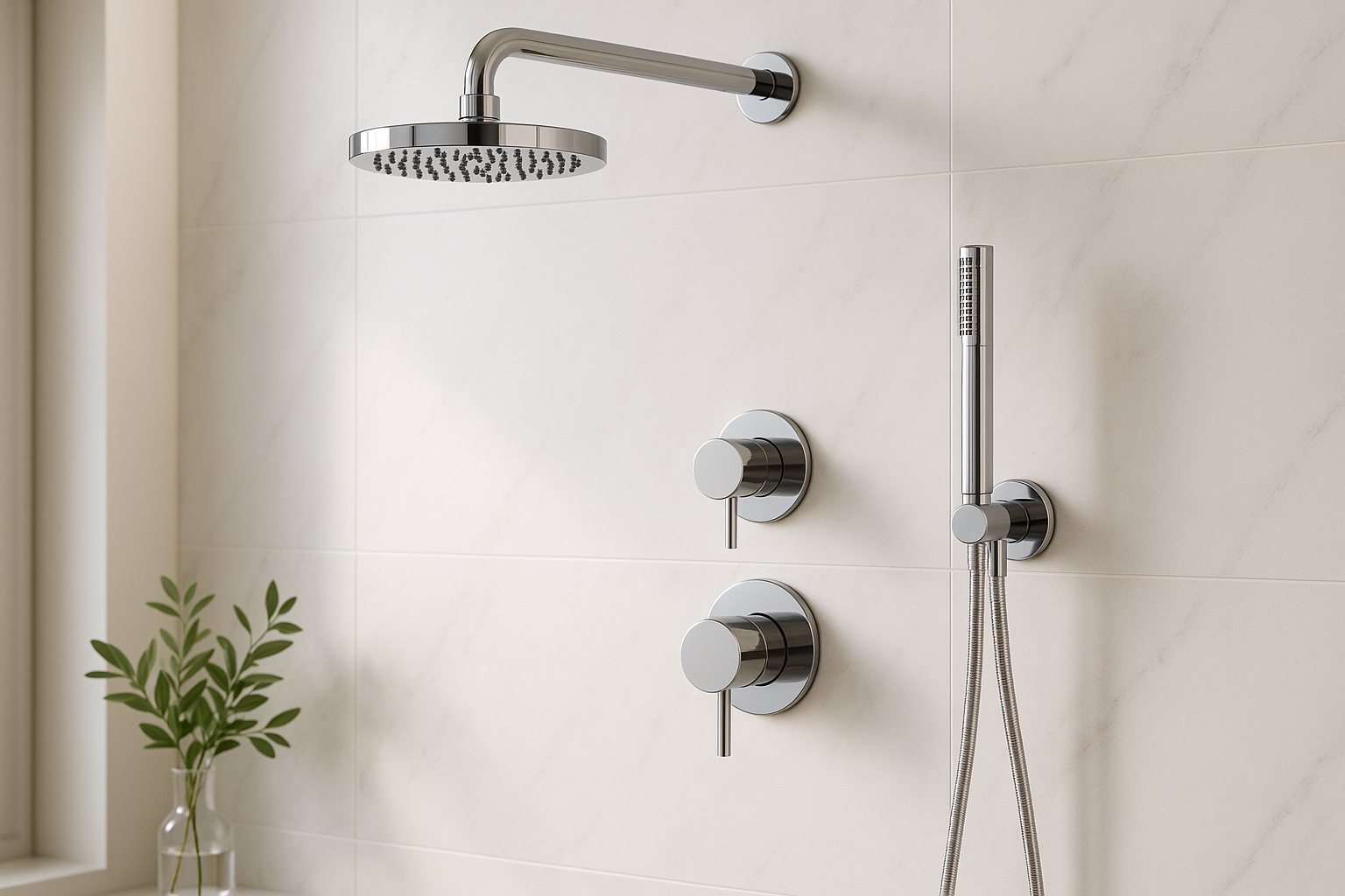 Waterevolution Flow Set doccia ad incasso con termostato soffione a pioggia e doccetta Cromo 1208957343
