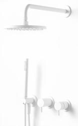 Set doccia da incasso Waterevolution Flow bianco opaco con doccia a pioggia termostatica e doccetta 1208957344