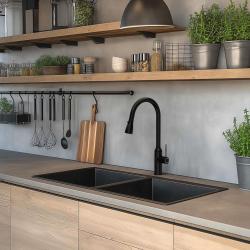 Franke Maris MRG 220/120-35-35 Fragranite edizione nera opaca doppio lavello da incasso