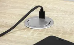 Indux Cover presa da cucina incassata con messa a terra in piano di lavoro con USB e presa colore argento 1208957394