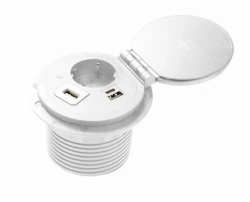 Indux Cover incasso con messa a terra bianca presa da cucina nel piano di lavoro con connessioni intercambiabili 1208957398