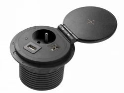Copertura Indux da incasso con messa a terra nera per presa da cucina in piano di lavoro con connessioni intercambiabili 12089573400