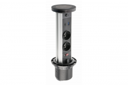 Indux Lift presa da cucina nera a scomparsa nel piano di lavoro con illuminazione, 2 x USB e ricarica wireless 1208957402