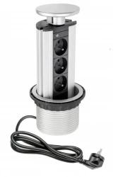Indux Up & Down presa di terra retrattile argento presa da cucina nel piano di lavoro con 3 prese 1208957410