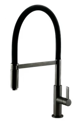 Rubinetto da cucina Ausmann Lavea in grafite PVD color canna di fucile con bocca girevole e flessibile 1208957437