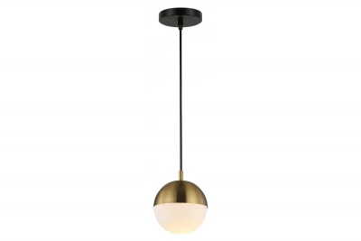 Lampada a sospensione Decor Abies in ottone dorato con paralume rotondo in metallo 3558