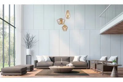 Decor Lime 1467 mm alta moderna lampadario dorato con 3 fonti luminose 7983