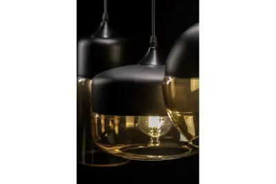 Lampada sospesa moderna Decor Lender in metallo e vetro larghezza 250 mm 8433.