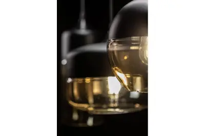 Lampada sospesa moderna Decor Lender in metallo e vetro larghezza 250 mm 8433.