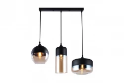 Decor Lender moderna lampada a sospensione in metallo e vetro con 3 fonti luminose 9270