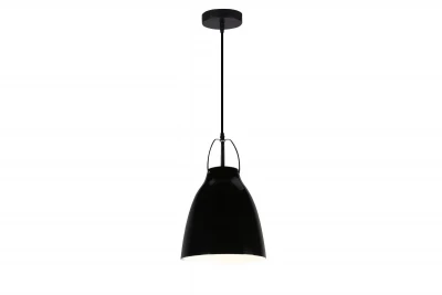 Decor Orient lampada a sospensione conica in metallo nero con interno bianco a contrasto 4475