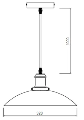 Lampada a sospensione industriale Decor Horizon nera opaca 4512