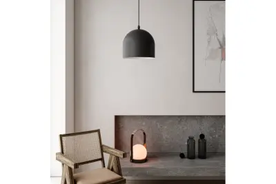 Decor Katilu lampada a sospensione in metallo nero 1884