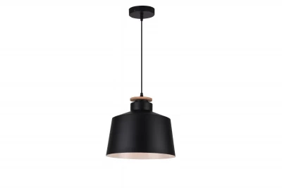 Decor Margus lampada a sospensione in metallo nero opaco con aggiunta di legno 2911