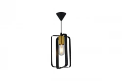 Lampada a sospensione Decor Oxalis con struttura in metallo nero a forma geometrica, diametro 13 cm. 3185.
