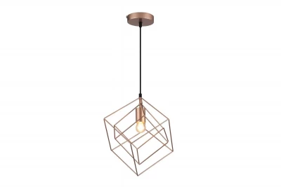 Lampadario sospeso geometrico Decor Rosa in oro rosa composto da 2 cubi in ottone 3376
