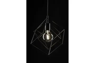 Lampadario sospeso Decor Rosa geometrico nero composto da 2 cubi neri 3437.