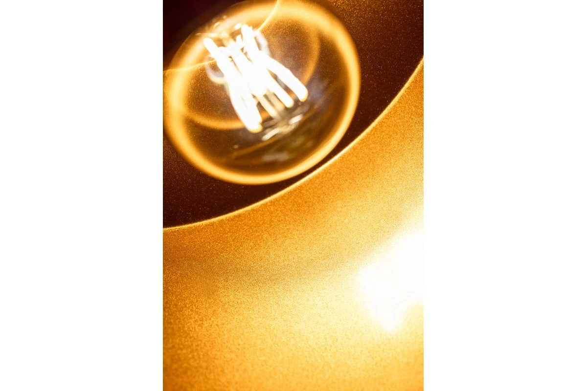 Lampada a sospensione Decor Goa grigia con cornice decorativa dorata 3550.