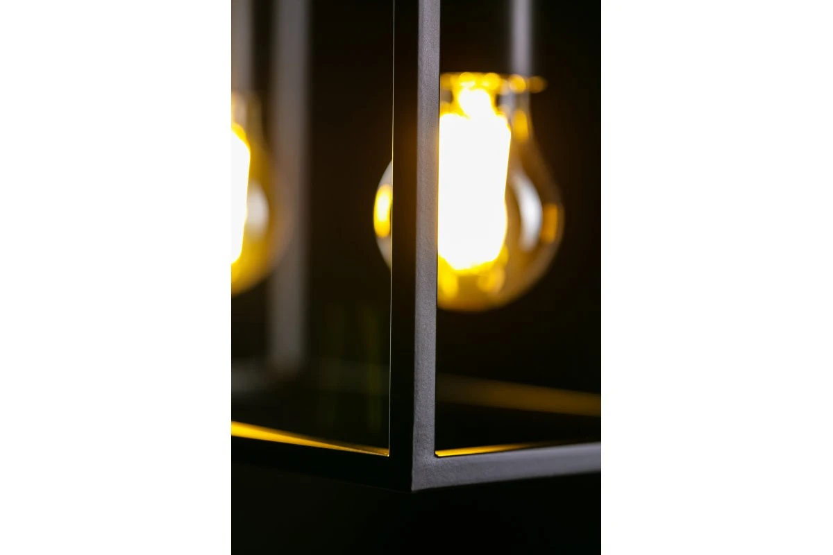 Decor Diu lampada a sospensione geometrica nera con 2 fonti di luce larghezza 30 cm 3628