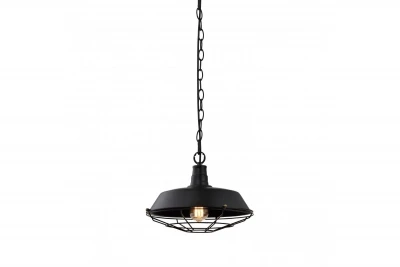 Decor Lars lampada a sospensione nera con griglia nera industriale, diametro 36 cm, 2295.