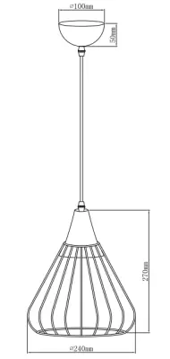 Decor Tess nero lampada a sospensione conica in metallo dorato 2394
