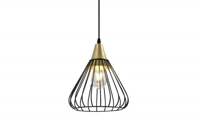 Decor Tess nero lampada a sospensione conica in metallo dorato 2394