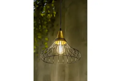 Decorazione Lampada a sospensione vintage conica nera a filo Lotte 2622
