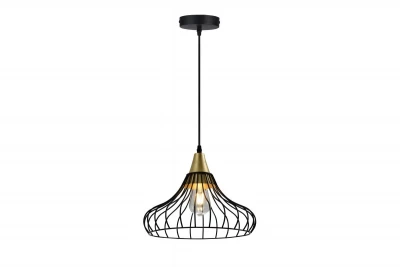 Decorazione Lampada a sospensione vintage conica nera a filo Lotte 2622