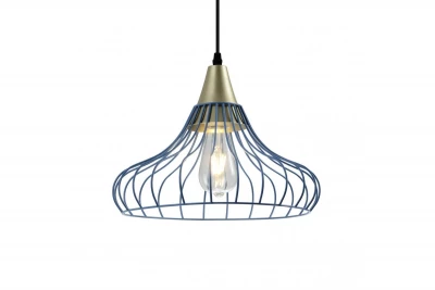 Decor Lotte lampada a sospensione vintage conica blu a filo 2660