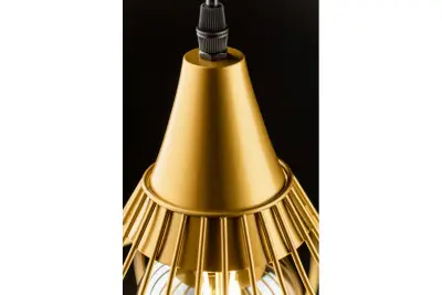 Decor Lotte lampada a sospensione vintage a forma di cono d'oro filiforme 2646.