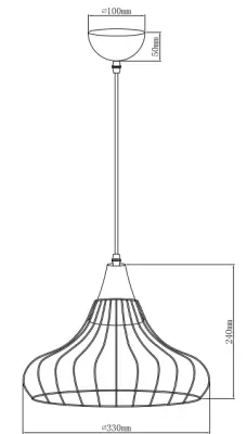 Decor Lotte lampada a sospensione vintage a forma di cono d'oro filiforme 2646.