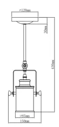 Lampadario a sospensione Decor Demir nero con 1 fonte luminosa 3963