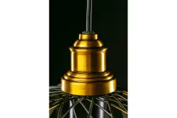 Decor Viela lampada a sospensione in metallo nero a forma di filo, sferica, diametro 25 cm 6972.