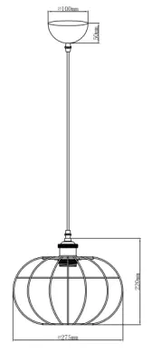 Lampada a sospensione a forma di sfera in rame Decor Viela, con forma filiforme, diametro di 27,5 cm, codice 7047.