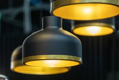 Decor Goldi nero lampadario moderno in oro nero, diametro 30 cm 4090.