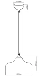 Decor Marite lampadario classico in vetro nero fumé, diametro 26 cm 7061.