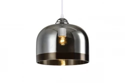 Decor Lati lampada a sospensione nera cilindrica in vetro con diametro di 23,5 cm 7122