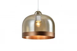 Decor Lati lampada a sospensione cilindrica di colore ambra in vetro con diametro di 23,5 cm 7146
