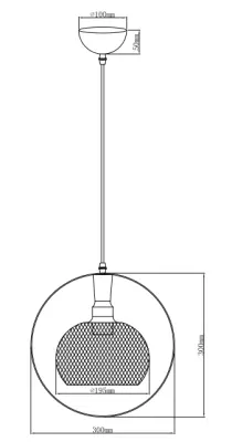 Lampada a sospensione Decor Xalis con paralume nero in filo metallico con bordo in metallo, diametro 19,5 cm 7214