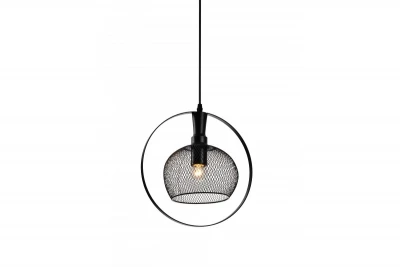 Lampada a sospensione Decor Xalis con paralume nero in filo metallico con bordo in metallo, diametro 19,5 cm 7214