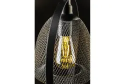 Lampada a sospensione Decor Xalis, paralume in filo nero con bordo in metallo, diametro 18,5 cm 7320.