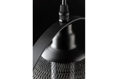 Lampada a sospensione Decor Xalis, paralume in filo nero con bordo in metallo, diametro 18,5 cm 7320.