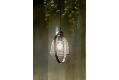 Lampada a sospensione Decor Xalis, paralume in filo nero con bordo in metallo, diametro 18,5 cm 7320.