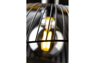 Decor Reto vintage lampadario a sospensione in filo nero diametro 40 cm 4137