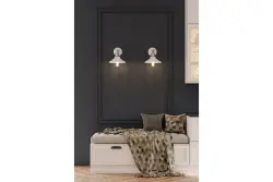 Decor Loret applique da parete regolabile, diametro 20 cm, colore bianco 7871.