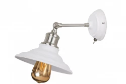 Decor Loret lampada da parete regolabile bianca con interruttore 20 cm di diametro 8267